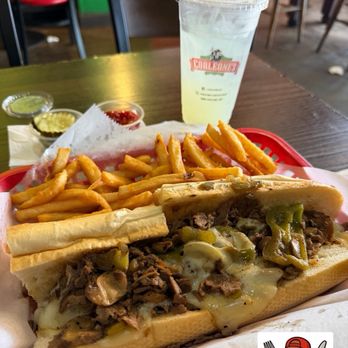 Corleone's - Build Your Own - Steak with Provolone Cheese, Onions, and Bell Peppers. Added Fries and a drink. - Cheesesteaks Near Me - Phoenix, Arizona