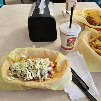 Dog n Suds - The Cowboy hotdog with garlic fries is delicious! - Hot Dogs Near Me - Temecula, California Dog n Suds - The Cowboy hotdog with garlic fries is delicious! - Hot Dogs Near Me - Temecula, California