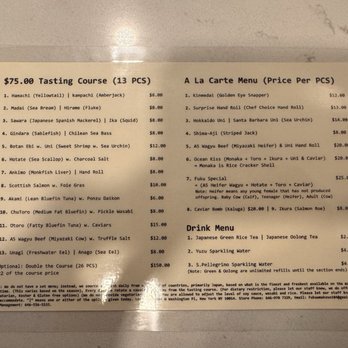 Fuku Omakase - menu - Sushi Bars Near Me - New York, New York
