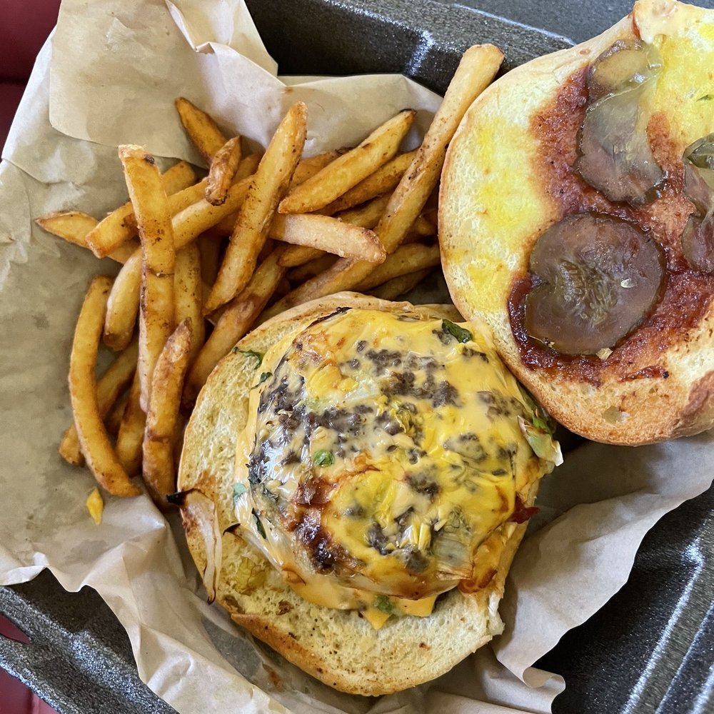 Habibi Double Cheese burger with Fries Habibi Double Cheese burger with Fries