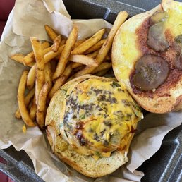 Habibi Double Cheese burger with Fries