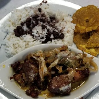 Havanazucar Cuban Restaurant - Masitas de Puerco Fritas with tombstones and black beans and rice. - Cuban Near Me - Hesperia, California Havanazucar Cuban Restaurant - Masitas de Puerco Fritas with tombstones and black beans and rice. - Cuban Near Me - Hesperia, California
