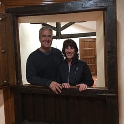 Bodega Sarmentero - Wife and I at tasting room entrance.