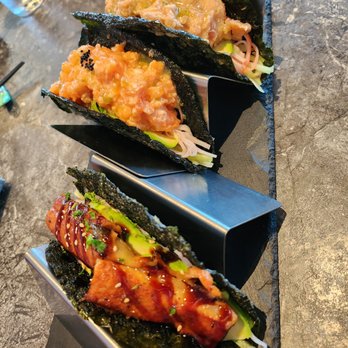 Twenty Five Sushi House - From top: spicy tuna, spicy salmon, eel - Japanese Near Me - Katy, Texas Twenty Five Sushi House - From top: spicy tuna, spicy salmon, eel - Japanese Near Me - Katy, Texas