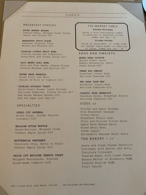 Menu photo 4 Florie's Palm Beach, FL