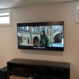 Samsung 75" Q8 mounted in basement