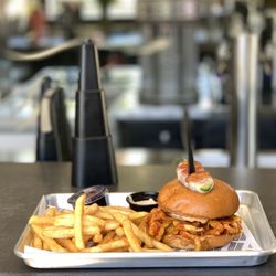 Barrio Burger - La Trompuda, fries, and The Anti-Fly Force Field.