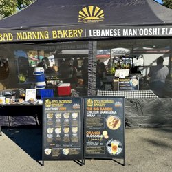Bad Morning Bakery - Menu and front of their pop up.