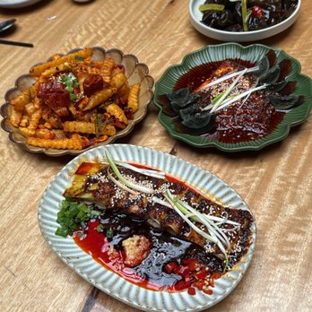Antidote - Small Plates: Wood Ear Mushroom Salad, Preserved Egg with Tofu, Sliced Pork with Garlic Sauce & Fei Hong Fries - Cocktail Bars Near Me - Brooklyn, New York