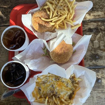 Burger House - Chilli cheese fries on the bottom - Burgers Near Me - Dallas, Texas Burger House - Chilli cheese fries on the bottom - Burgers Near Me - Dallas, Texas