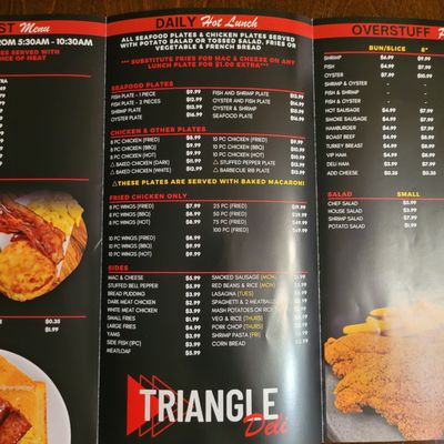 Menu photo 2 Triangle Deli Gretna, LA
