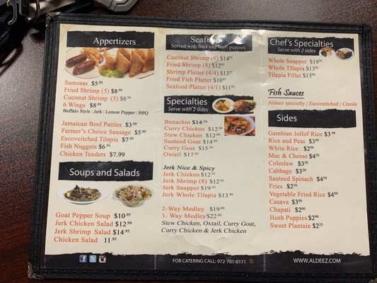 Menu photo 6 Aldeez Afribbean Restaurant Dallas, TX