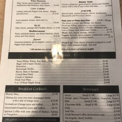 Brittany's Food and Spirits - Back of the menu