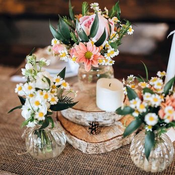 Simply Taleah - Rustic centerpieces with soft delicate accents! - Wedding Planning Near Me