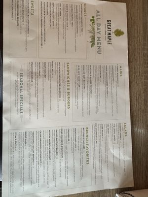 Menu photo 1 Great Maple Newport Beach, CA