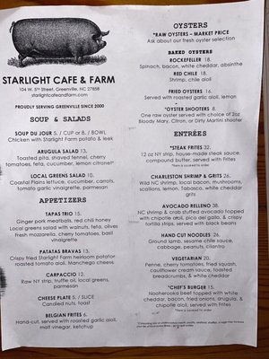 Menu photo 1 Starlight Cafe Greenville, NC