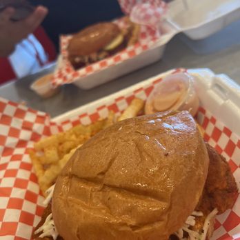 Fiery Chicken - Fiery Nashville Sandwich - American Near Me - Plano, Texas Fiery Chicken - Fiery Nashville Sandwich - American Near Me - Plano, Texas