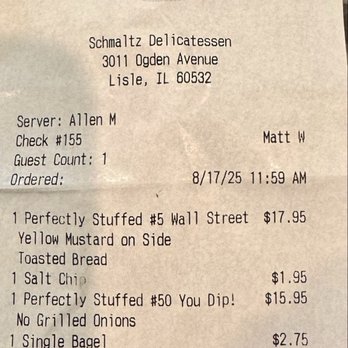 Schmaltz Deli - Lunch for 2 - Delis Near Me - Lisle, Illinois