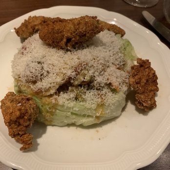 Miss River Restaurant - Giardiniera salad with fried oysters - Desserts Near Me - New Orleans, Louisiana Miss River Restaurant - Giardiniera salad with fried oysters - Desserts Near Me - New Orleans, Louisiana