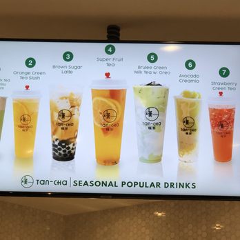 Tan-Cha - Tan-Cha displays its seasonal popular drinks. - Bubble Tea Near Me - Doraville, Georgia Tan-Cha - Tan-Cha displays its seasonal popular drinks. - Bubble Tea Near Me - Doraville, Georgia