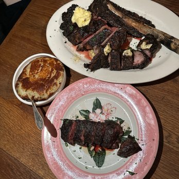 St. Anselm - Ax Handle Rib Eye Pan-Fried Mashed Potatoes Spinach Gratin Butcher's Steak - New American Near Me - Brooklyn, New York