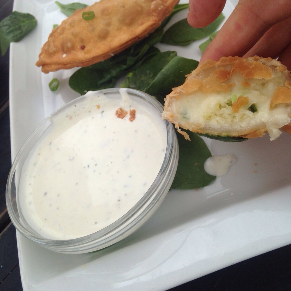 Will Call - Cheese empanadas filled with yummy melty cheese and green onions with ranch sauce - Bars Near Me - Denver, Colorado Will Call - Cheese empanadas filled with yummy melty cheese and green onions with ranch sauce - Bars Near Me - Denver, Colorado
