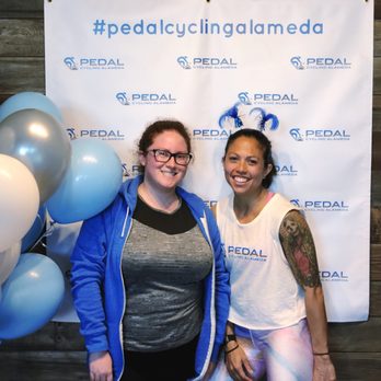 Pedal Cycling - Me and Tamyra at the Grand Opening after riding with her and others for the FAAS Charity Ride. - Cycling Classes Near Me - Alameda, California