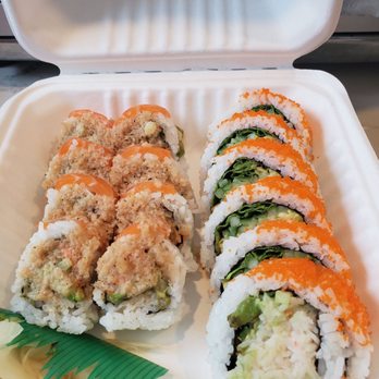 Sushi California - Left: Alaska Roll ($4.95), Right: House Roll ($6.25) - Japanese Near Me - Vancouver, British Columbia Sushi California - Left: Alaska Roll ($4.95), Right: House Roll ($6.25) - Japanese Near Me - Vancouver, British Columbia