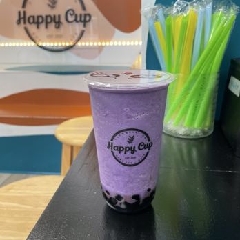 Happy Cup - Ube slush - Bubble Tea Near Me - Glendale, California Happy Cup - Ube slush - Bubble Tea Near Me - Glendale, California