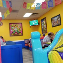 Brightly decorated interior Brightly decorated interior