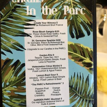 Garden Parc - Drink menu - Venues & Event Spaces Near Me - Atlanta, Georgia