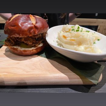 Queens Beer Factory - QBF Burger and mash potatoes - Beer Gardens Near Me - Jackson Heights, New York Queens Beer Factory - QBF Burger and mash potatoes - Beer Gardens Near Me - Jackson Heights, New York