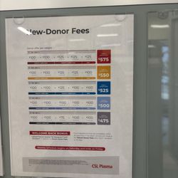CSL Plasma - New donors compensation prices