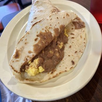 Rolando's Super Taco No 2 - Bean and egg super taco - Mexican Near Me - San Antonio, Texas