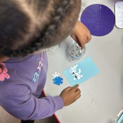 Next Step Learning Center - Creating our sensory bottle water