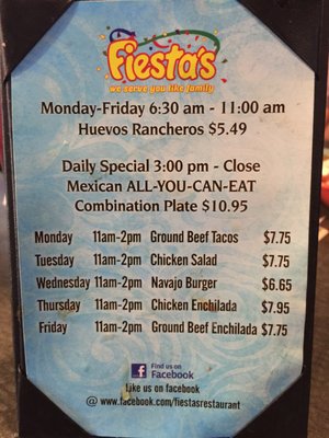 Menu photo 2 Fiesta's Albuquerque, NM