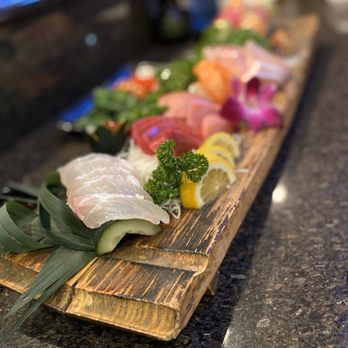 Omokase - Beautiful presentation! Assorted fresh sashimi and rolls! - Sushi Bars Near Me - Rancho Cucamonga, California