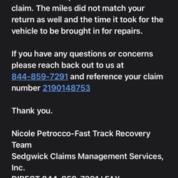 Avis Rent a Car and Truck Rental - Email sent by collections agency stating case will be dropped