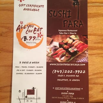Sushi Para - Take out menu. - Japanese Near Me - Palatine, Illinois Sushi Para - Take out menu. - Japanese Near Me - Palatine, Illinois