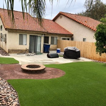 Artificial Turf Installation Baja Brown Dg River Rock Border
