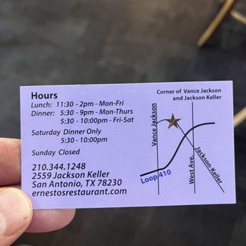 Ernesto's Mexican Specialties - Directions and contact info - Mexican Near Me - San Antonio, Texas
