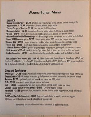 Menu photo 1 Wauna Burger Gig Harbor, WA