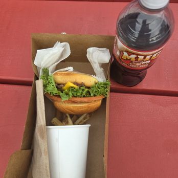 Smash Burger Boxx - I got the single smash with Cheese and Fries. Chasing it with a Root Beer - Burgers Near Me - Hudson, New York Smash Burger Boxx - I got the single smash with Cheese and Fries. Chasing it with a Root Beer - Burgers Near Me - Hudson, New York