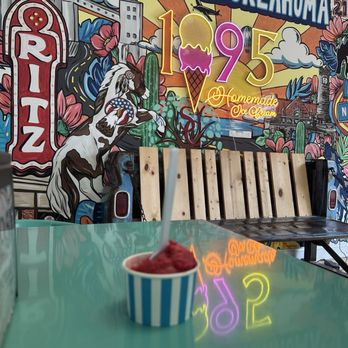 1895 Homemade Ice Cream - Pomegranate dole whip (tastes like star burst) - Ice Cream & Frozen Yogurt Near Me - Shawnee, Oklahoma