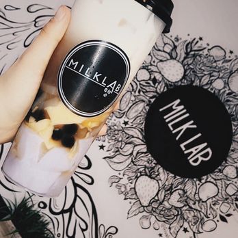 Milk Lab - Cary - Rose oolong w/ pudding, (tastes like egg) taro pudding, boba and lychee jelly - Ice Cream & Frozen Yogurt Near Me - Cary, North Carolina