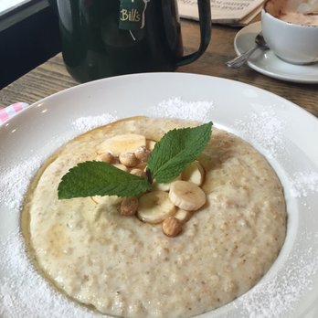 Bill's - Porridge with banana, honey & hazelnut - Modern European Near Me - London, XGL Bill's - Porridge with banana, honey & hazelnut - Modern European Near Me - London, XGL