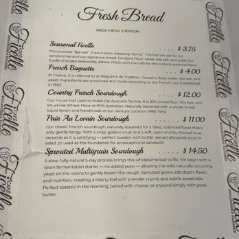 Café Ficelle - Fresh bread menu - Coffee & Tea Near Me - Thousand Oaks, California