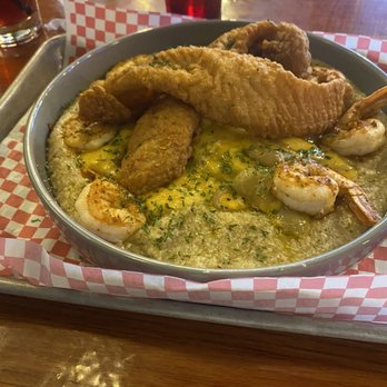 Pig & Brew - Fried Fish & Grits with shrimp - Barbeque Near Me - Richmond, Virginia Pig & Brew - Fried Fish & Grits with shrimp - Barbeque Near Me - Richmond, Virginia