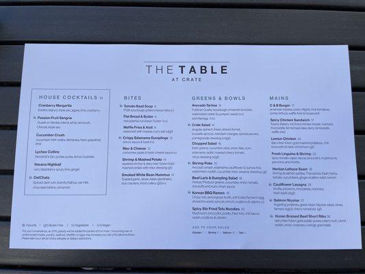 Menu photo 7 The Table at Crate Oak Brook, IL Menu photo 7 The Table at Crate Oak Brook, IL