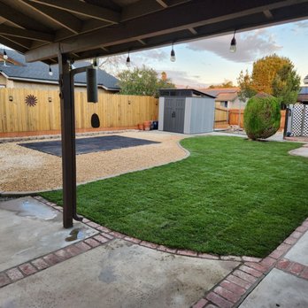 GB Gardening and Landscaping - New sod, mow curbing, stamped concrete patio pad, California Gold rock. - Landscaping Near Me GB Gardening and Landscaping - New sod, mow curbing, stamped concrete patio pad, California Gold rock. - Landscaping Near Me